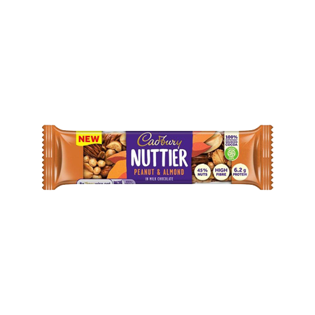 Cadbury Nuttier Peanut & Almond Milk Chocolate Bar 40g